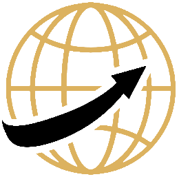 globe with an arrow logo